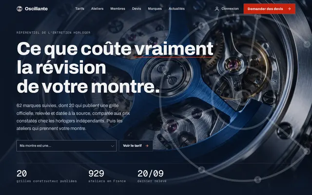 Page d'accueil de Oscillante